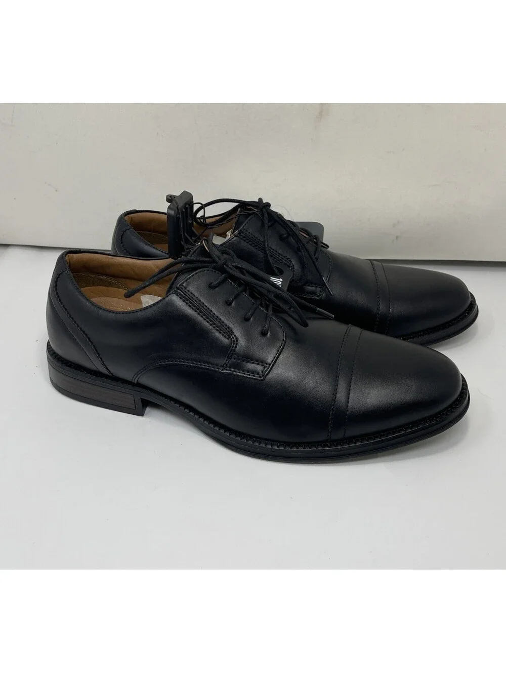 GEORGE Mens Dress Oxford Shoes Black Cap Toe Lace up Size 10.5 NWT